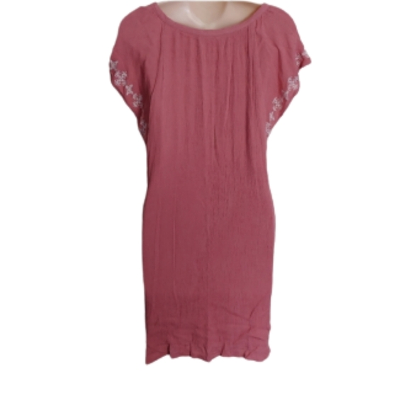 Francesca's Blue Rain Blush Pink Embroidered Dress Size Women's Medium - Picture 2 of 12